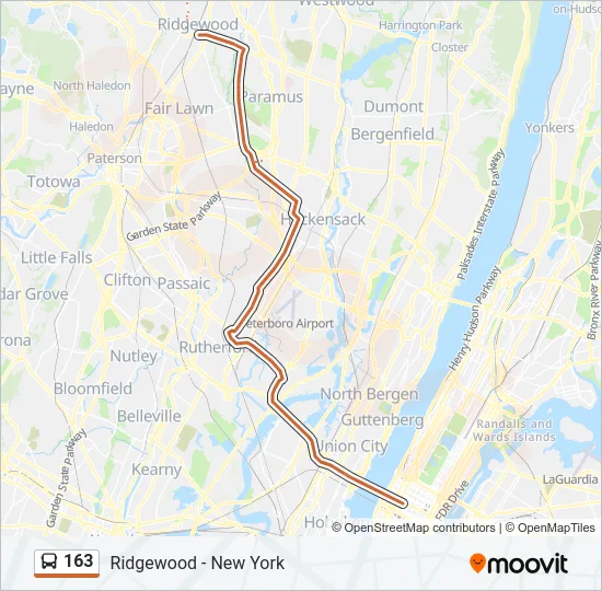 163 Bus Line Map