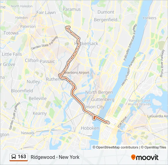 163 Bus Line Map