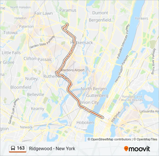 163 Bus Line Map