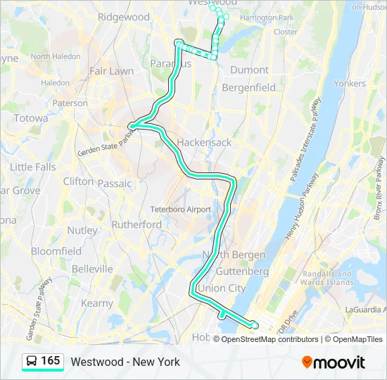165 Bus Line Map