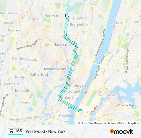 165 Bus Line Map