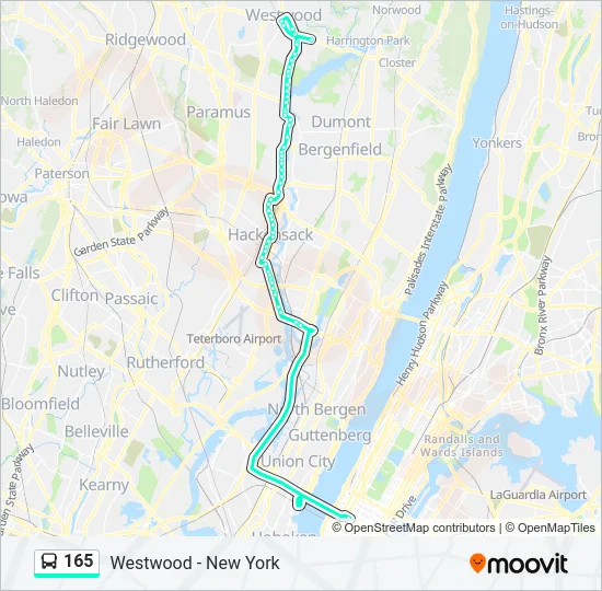 165 Bus Line Map