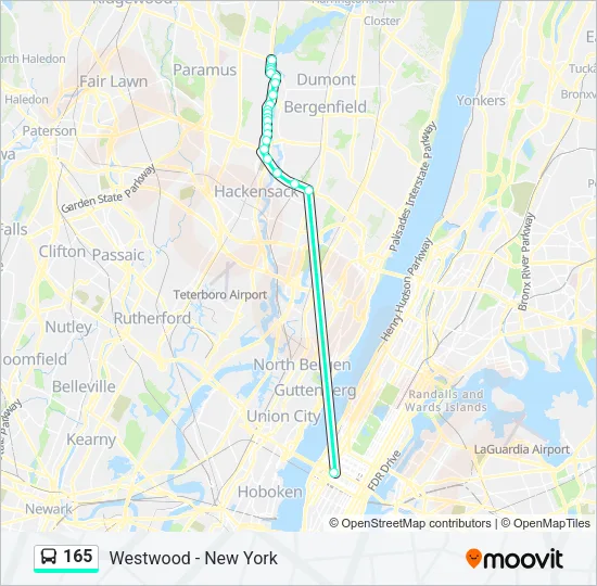 165 Bus Line Map