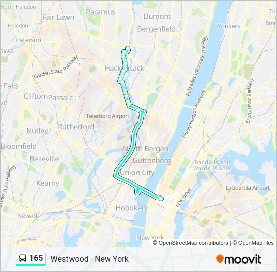 165 Bus Line Map