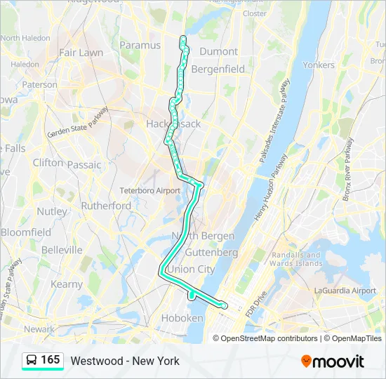 165 Bus Line Map