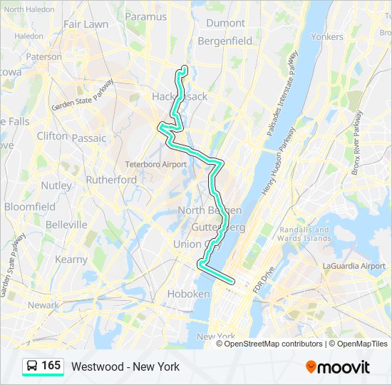 165 Route Schedules, Stops & Maps North Hackensack Via Teterboro