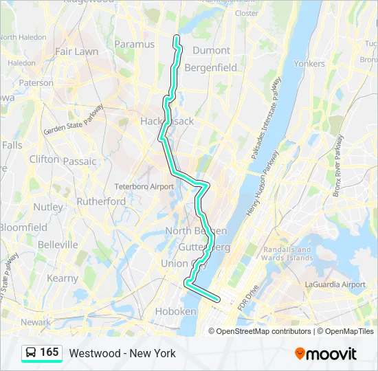 165 Bus Line Map