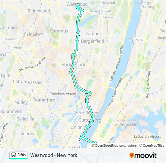 165 Bus Line Map