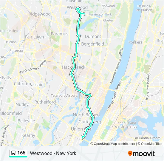 165 Bus Line Map