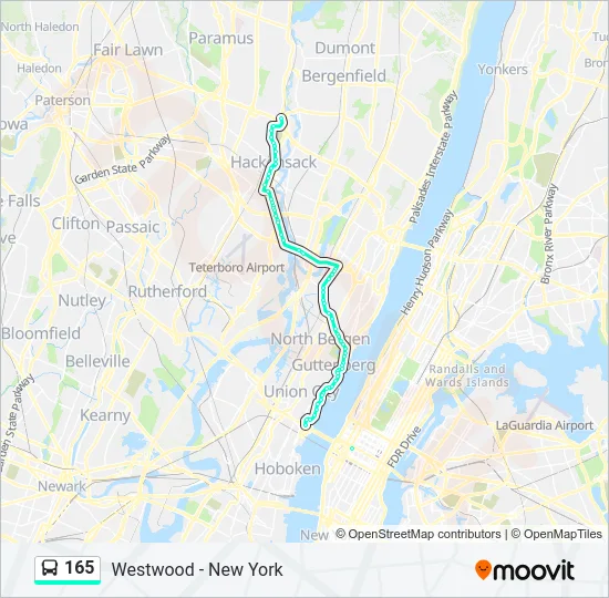 165 Bus Line Map