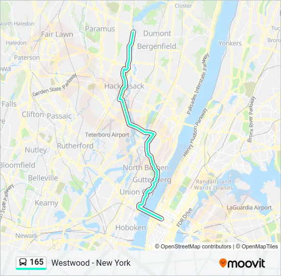 165 Bus Line Map