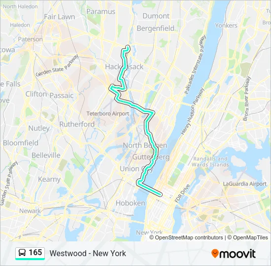 165 Bus Line Map