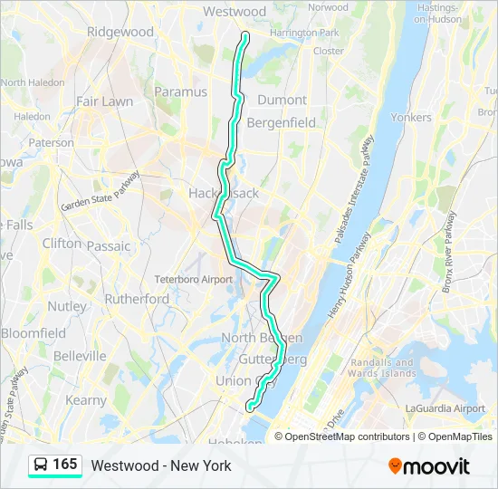 165 Bus Line Map