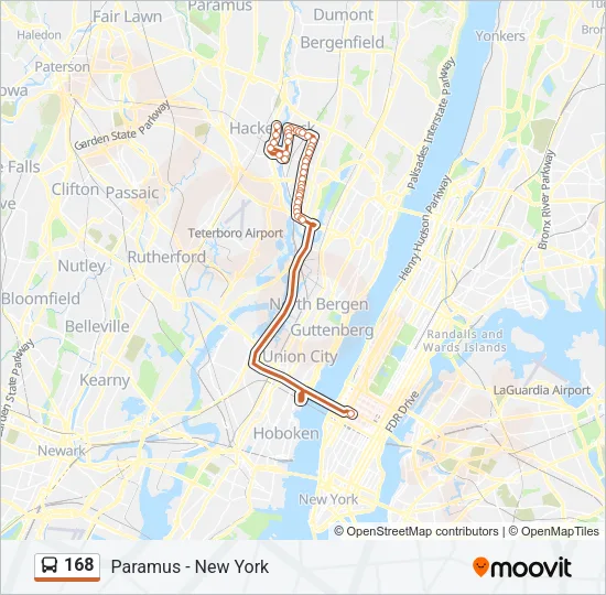 168 Bus Line Map