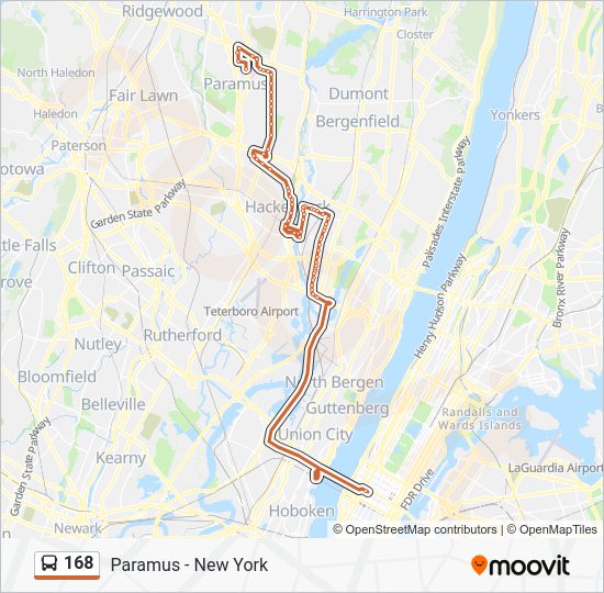 168 Route: Schedules, Stops & Maps - 168t Turnpike Express Paramus Park ...