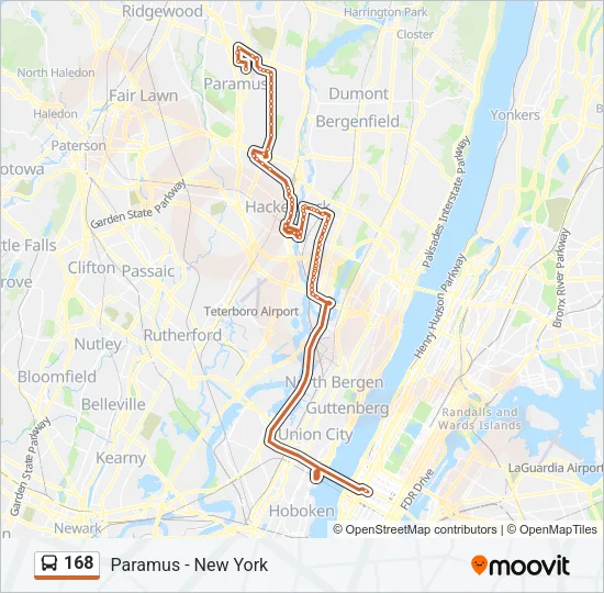 168 Bus Line Map
