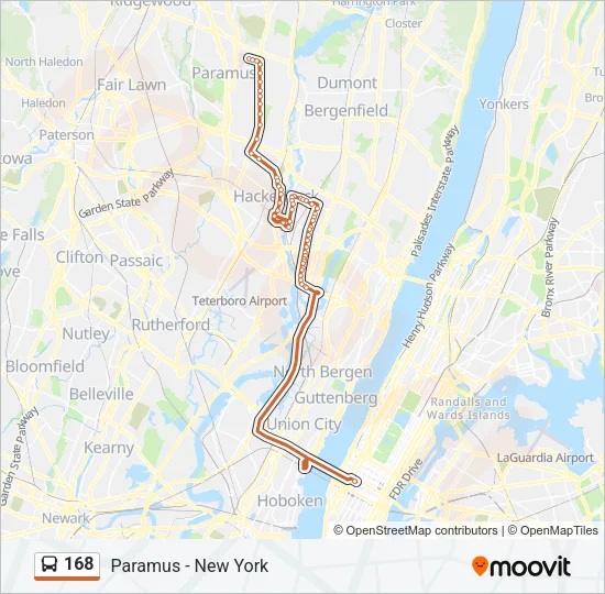 168 Bus Line Map
