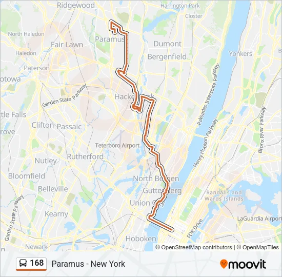 168 Bus Line Map