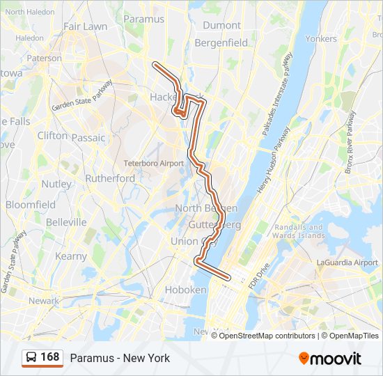 168 Route Schedules, Stops & Maps Paramus Bergen Town Center (Updated)