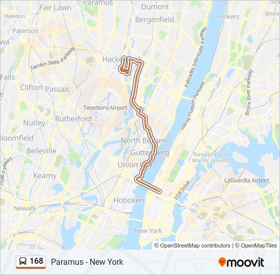 168 bus Line Map