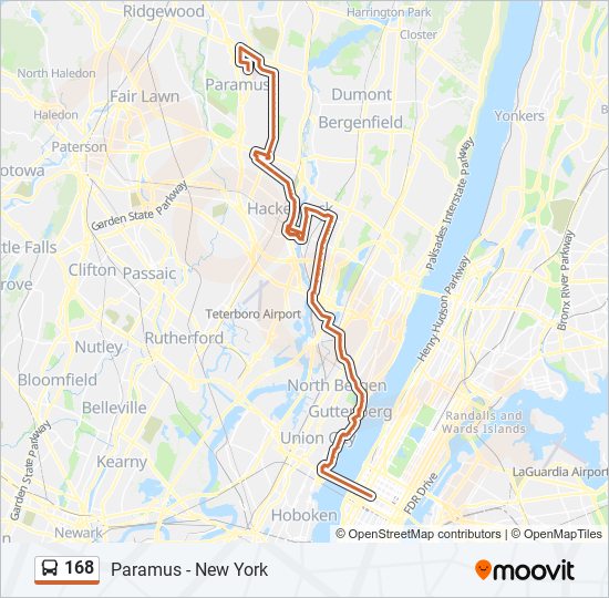 168 Route Schedules, Stops & Maps Paramus Park Mall (Updated)