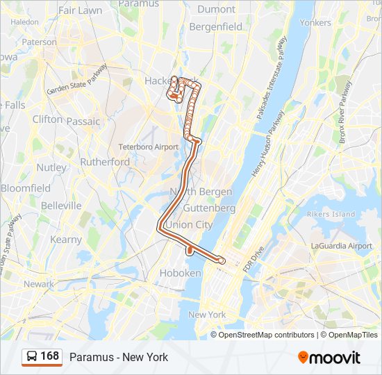 168 Route: Schedules, Stops & Maps - 168t Turnpike Express Hackensack ...
