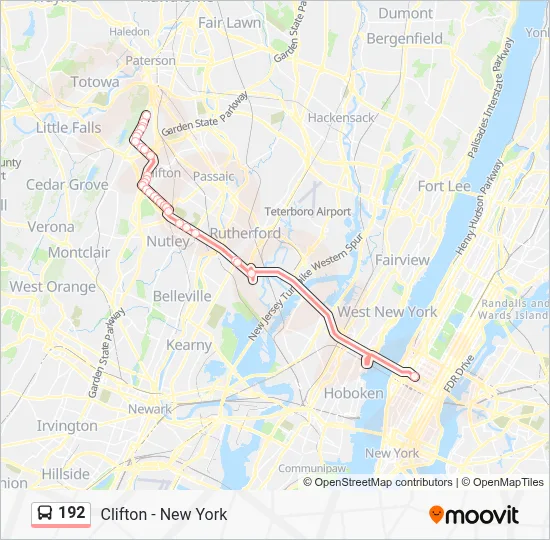 192 Route: Schedules, Stops & Maps - Clifton (Updated)