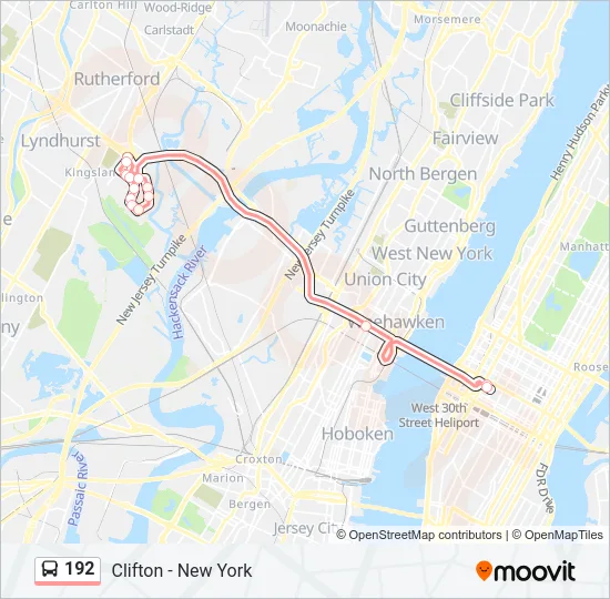192 Bus Line Map