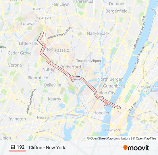 192 Bus Line Map