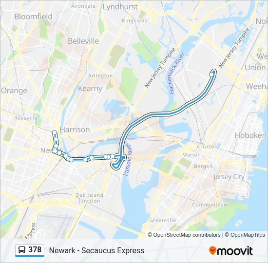 378 Bus Line Map