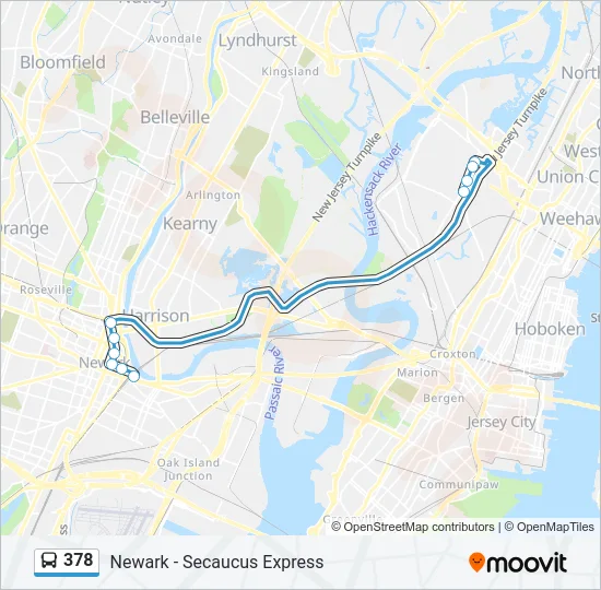 378 Bus Line Map