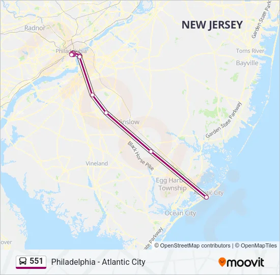 551 Bus Line Map