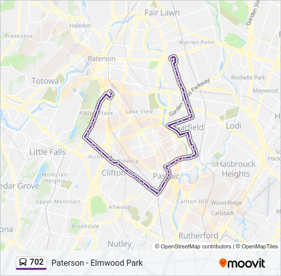 702 Bus Line Map