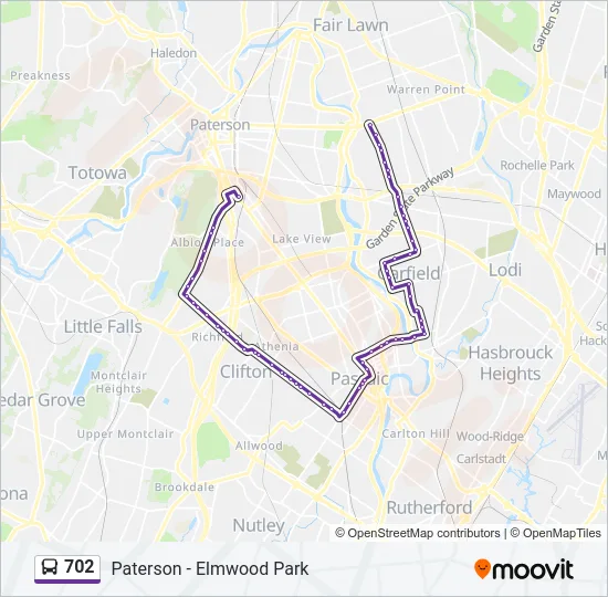 702 Bus Line Map