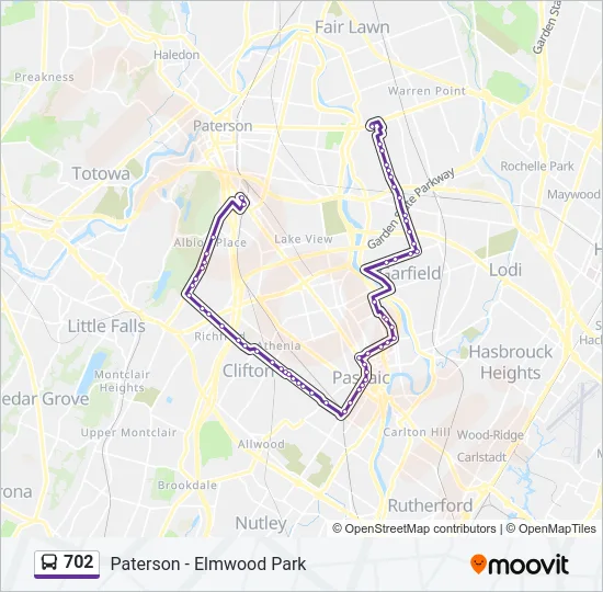 702 Bus Line Map