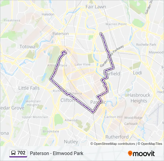 702 Bus Line Map