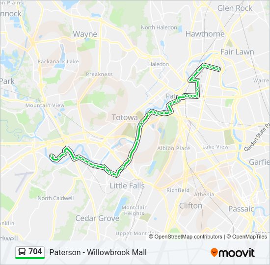 704 Bus Line Map