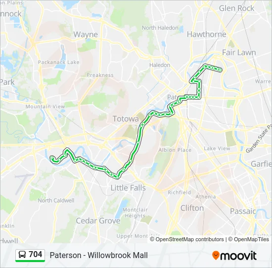 704 Bus Line Map