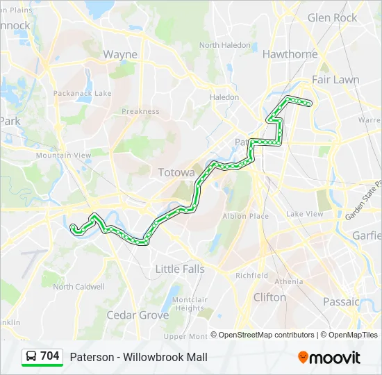 704 Bus Line Map