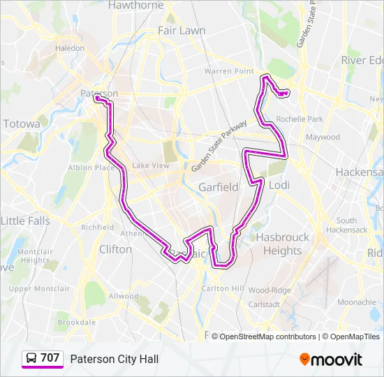 707 Bus Line Map