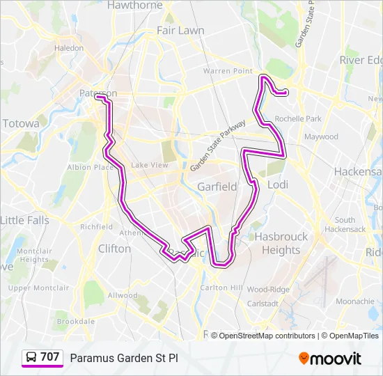707 Bus Line Map