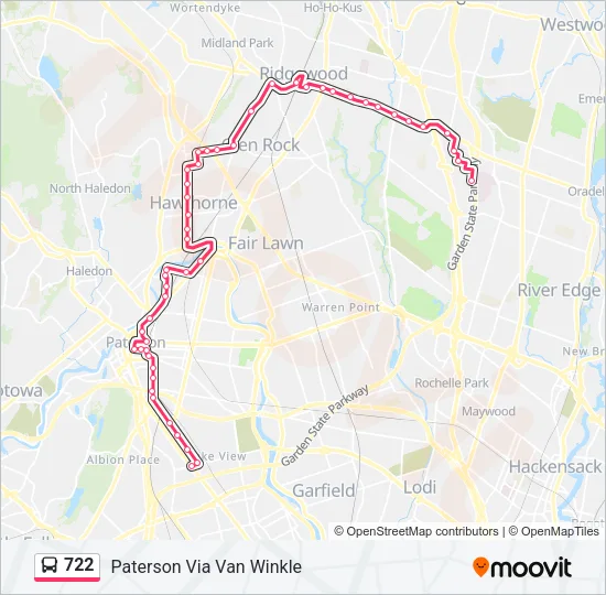 722 Bus Line Map
