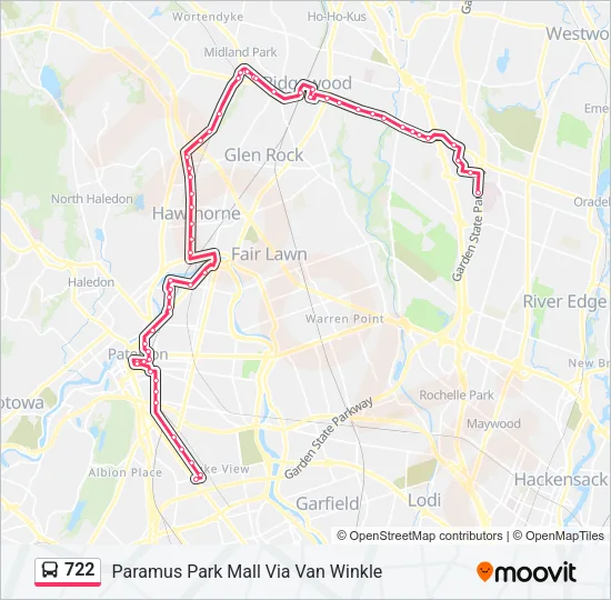 722 Bus Line Map