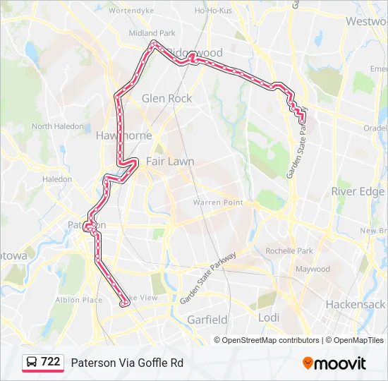 722 Bus Line Map