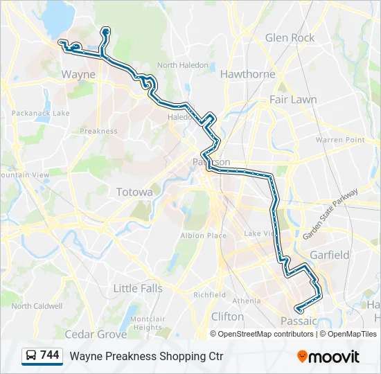 744 Bus Line Map