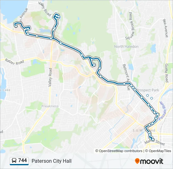 744 Bus Line Map