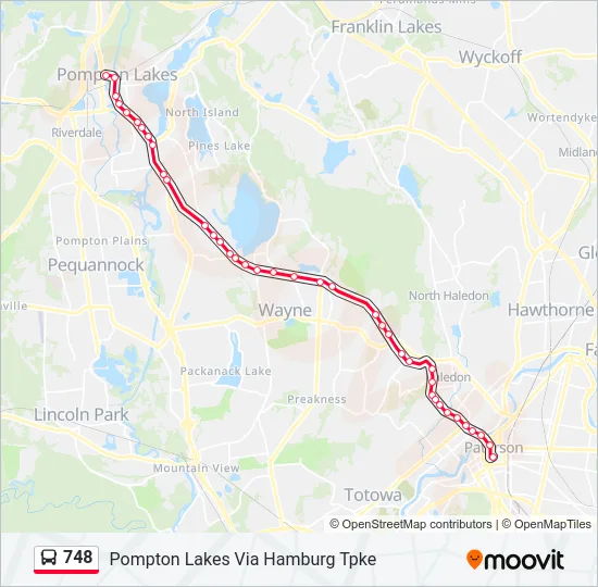 748 Bus Line Map