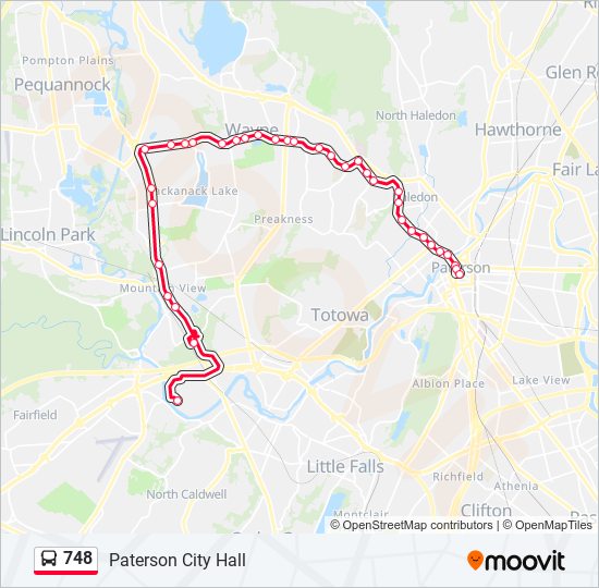 748 bus Line Map