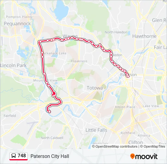 748 Bus Line Map
