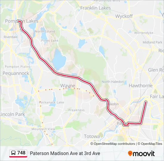 748 Bus Line Map